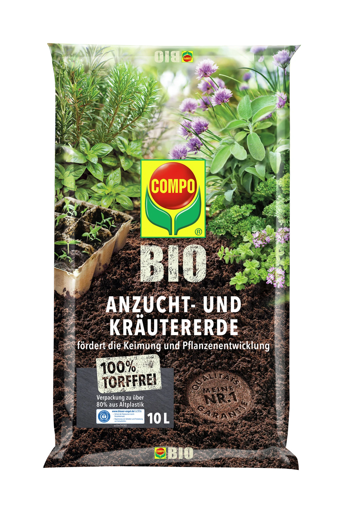 Anzucht- Und Kräutererde Torffrei (10 L) | BIO Erden Von COMPO 1 Anzucht- Und Kräutererde Torffrei (10 L) | BIO Erden Von COMPO