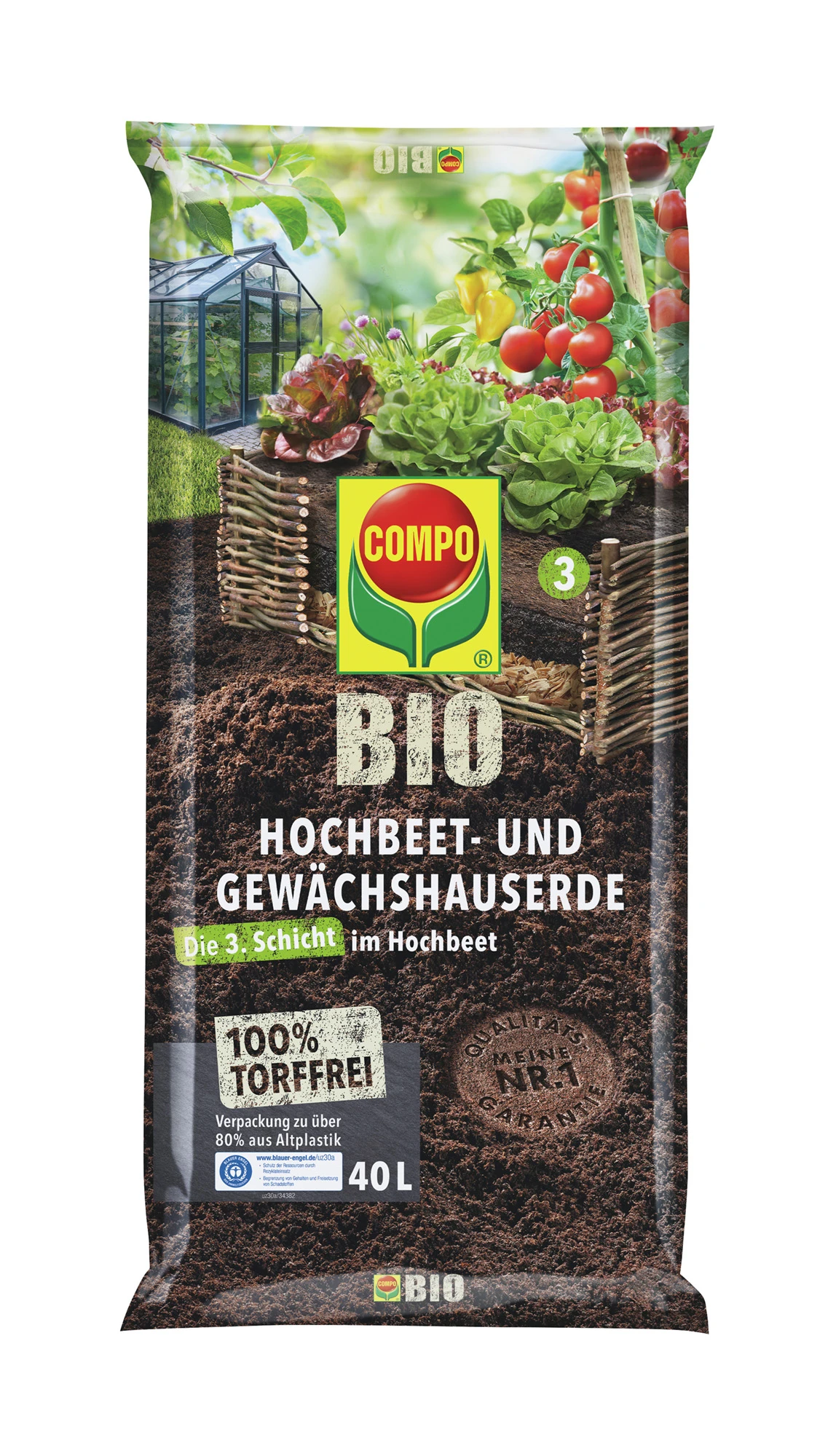 Hochbeet- Und Gewächshauserde (40 L) | BIO Erden Von COMPO 1 Hochbeet- Und Gewächshauserde (40 L) | BIO Erden Von COMPO