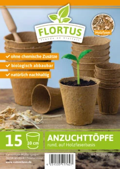 10 Cm Anzuchttopf Rund Auf Holzfaser Basis | Anzuchttöpfe Von FLORTUS -Premium-Saatgut-Düngemittel-Shop 552305 10 cm Anzuchttopf rund auf Holzfaser Basis 15 Stueck 2000 0597 1