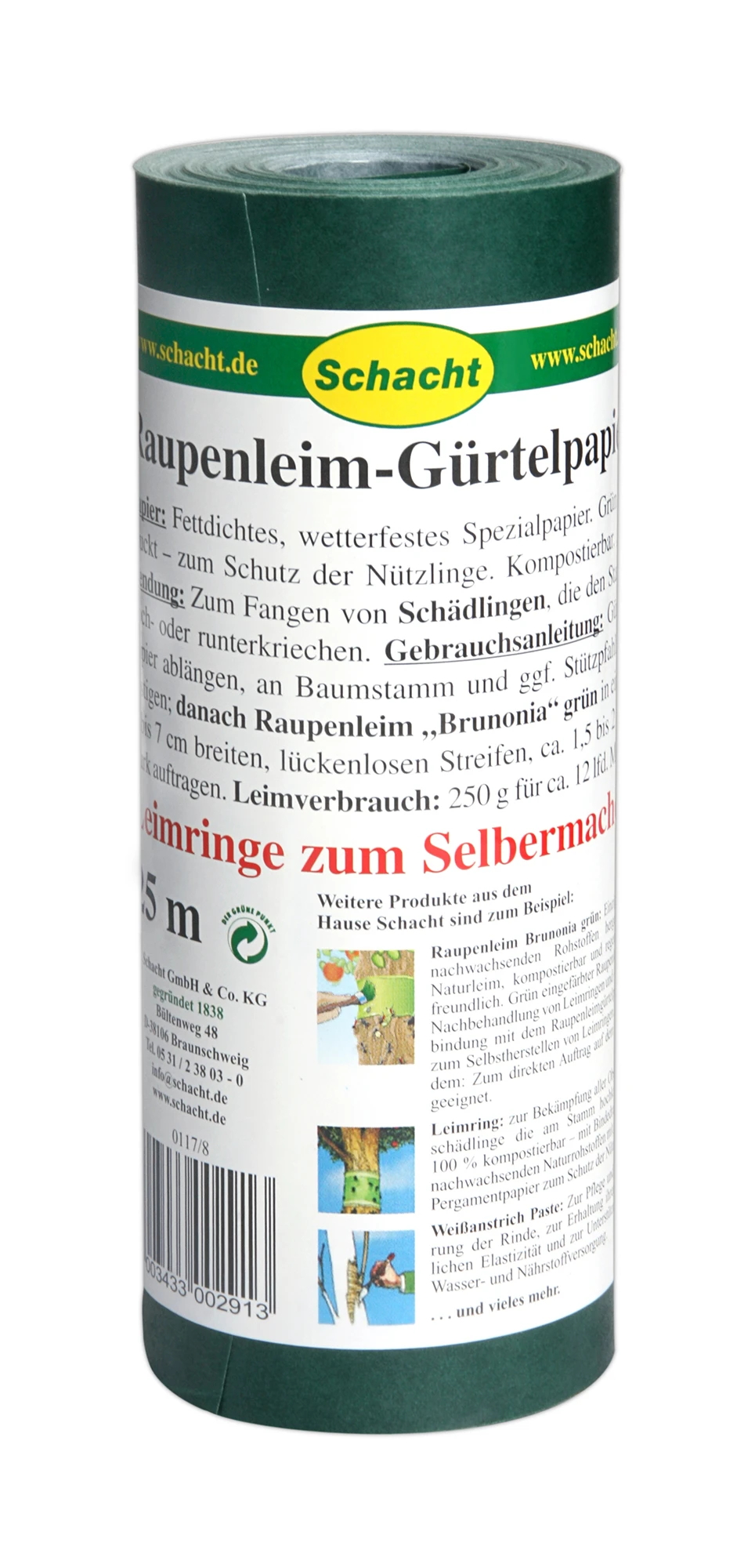 Raupenleim-Gürtelpapier (25 M) | BIO Pflanzenschutz Von Schacht 1 Raupenleim-Gürtelpapier (25 M) | BIO Pflanzenschutz Von Schacht