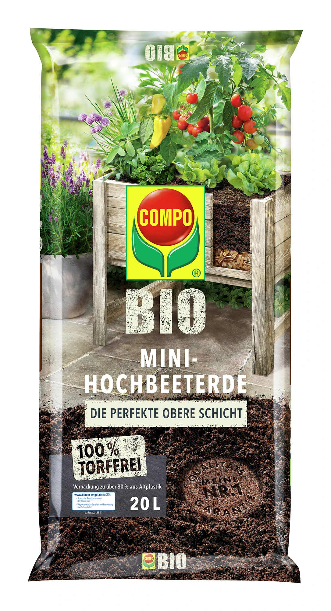 Mini-Hochbeeterde Torffrei (20 L) | BIO Erden Von COMPO 1 Mini-Hochbeeterde Torffrei (20 L) | BIO Erden Von COMPO